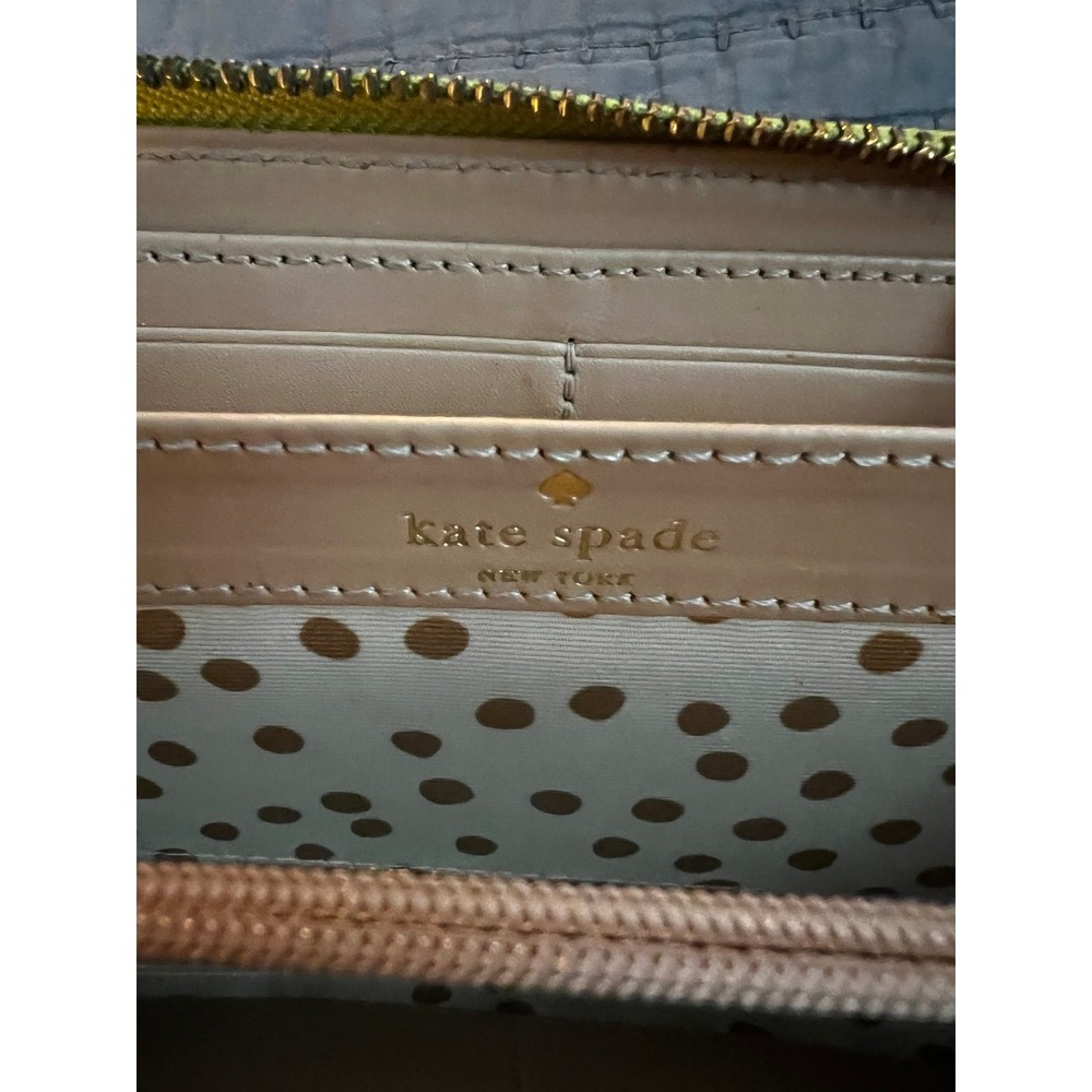 Kate Spade New York Women's Wallet Full Zip Around Greenish Yellow - Picture 4 of 6